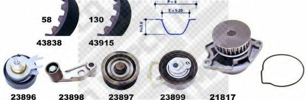 MAPCO 41838 Водяной насос + комплект зубчатого ремня