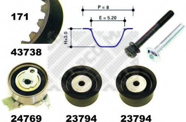 MAPCO 23738 Комплект ремня ГРМ