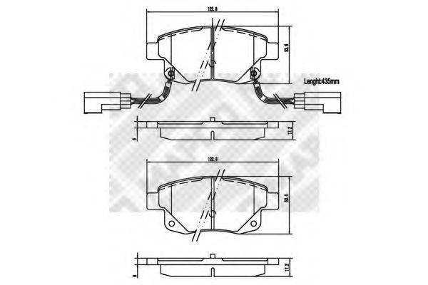 MAPCO 6857 Комплект тормозных колодок, дисковый тормоз