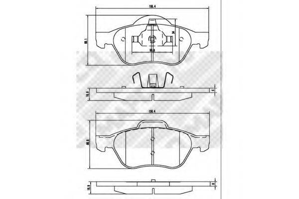 MAPCO 6883 Комплект тормозных колодок, дисковый тормоз