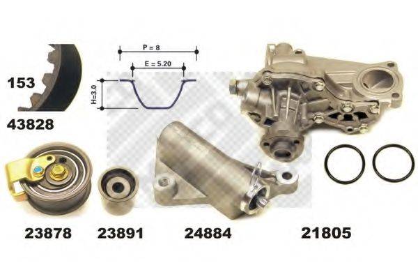 MAPCO 41833 Водяной насос + комплект зубчатого ремня