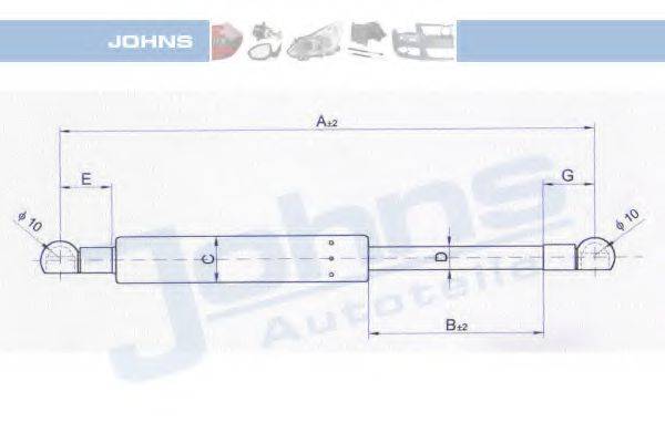 JOHNS 20240391 Газовая пружина, капот