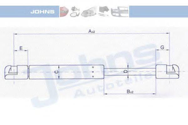 JOHNS 32159592 Газовая пружина, крышка багажник