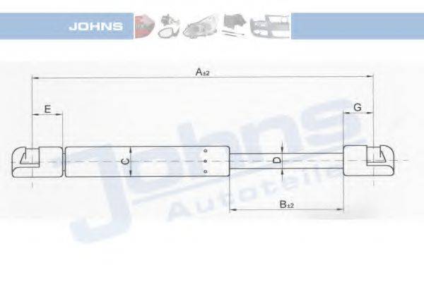 JOHNS 60079591 Газовая пружина, крышка багажник