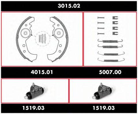 ROADHOUSE 301502 Комплект тормозов, барабанный тормозной механизм