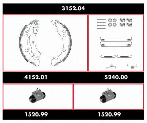 ROADHOUSE 315204 Комплект тормозов, барабанный тормозной механизм