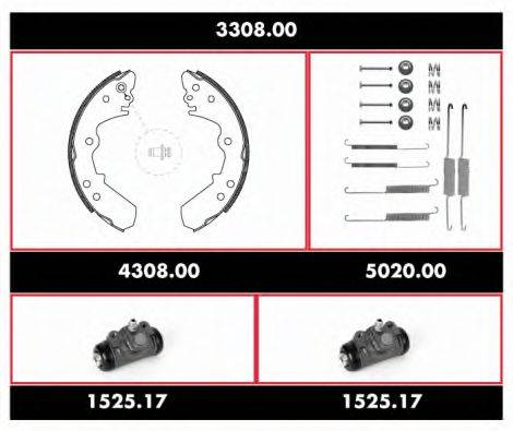 ROADHOUSE 330800 Комплект тормозов, барабанный тормозной механизм