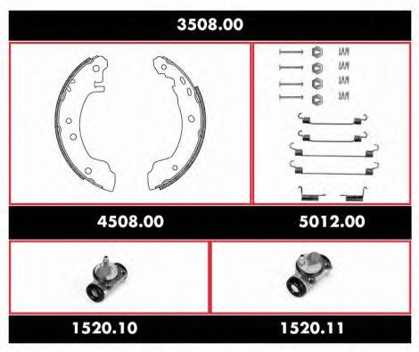 ROADHOUSE 350800 Комплект тормозов, барабанный тормозной механизм
