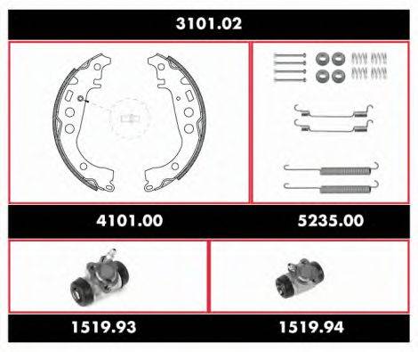 REMSA 310102 Комплект тормозов, барабанный тормозной механизм