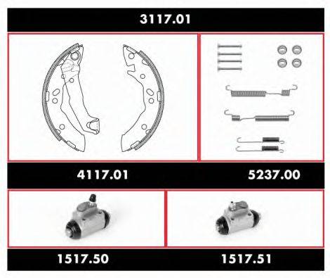 REMSA 311701 Комплект тормозов, барабанный тормозной механизм