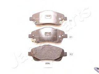 JAPANPARTS PA206AF Комплект тормозных колодок, дисковый тормоз