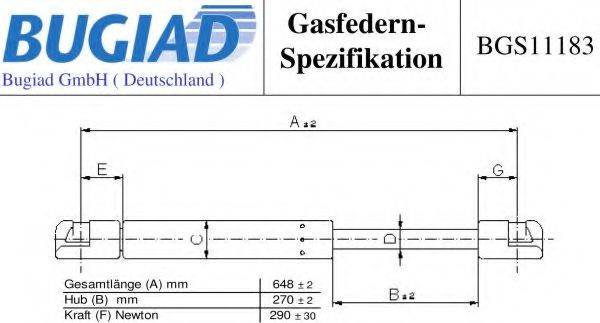 BUGIAD BGS11183 Газовая пружина, капот