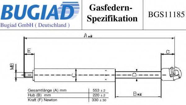 BUGIAD BGS11185 Газовая пружина, капот