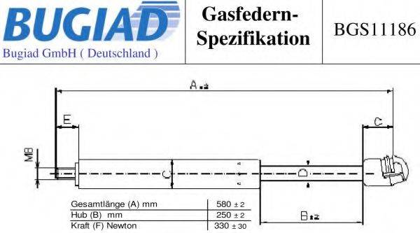 BUGIAD BGS11186 Газовая пружина, капот