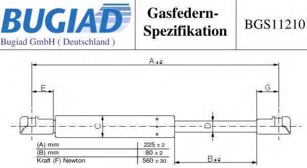 BUGIAD BGS11210 Газовая пружина, капот