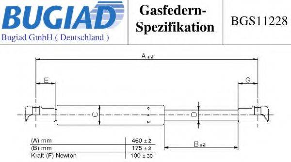 BUGIAD BGS11228 Газовая пружина, заднее стекло