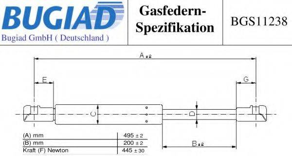 BUGIAD BGS11238 Газовая пружина, крышка багажник