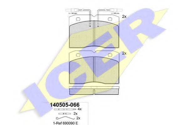 ICER 140505 Комплект тормозных колодок, дисковый тормоз