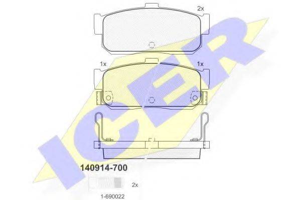 ICER 140914700 Комплект тормозных колодок, дисковый тормоз