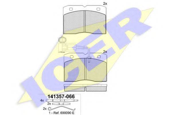 ICER 141357066 Комплект тормозных колодок, дисковый тормоз