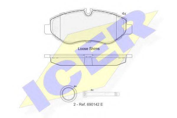 ICER 141786 Комплект тормозных колодок, дисковый тормоз