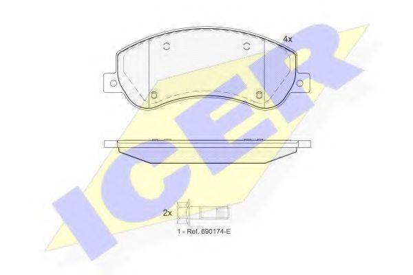 ICER 141793204 Комплект тормозных колодок, дисковый тормоз