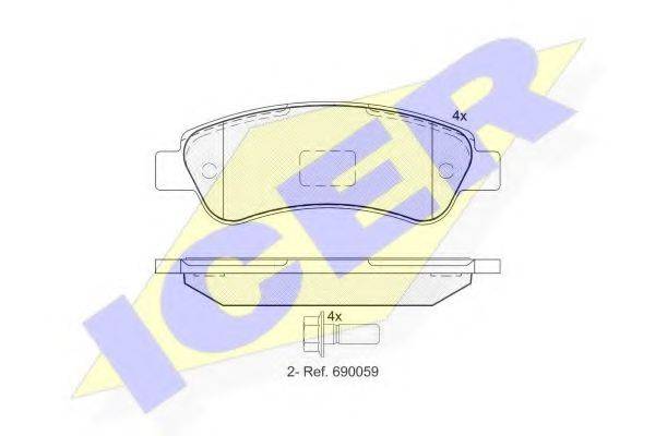 ICER 141804 Комплект тормозных колодок, дисковый тормоз