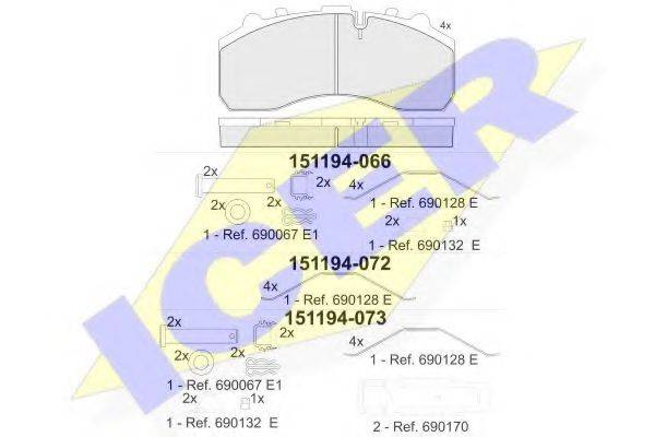 ICER 151194G Комплект тормозных колодок, дисковый тормоз