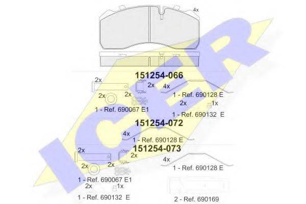 ICER 151254 Комплект тормозных колодок, дисковый тормоз