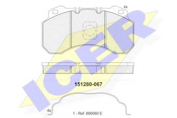 ICER 151280 Комплект тормозных колодок, дисковый тормоз