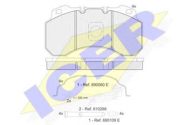 ICER 151280119 Комплект тормозных колодок, дисковый тормоз