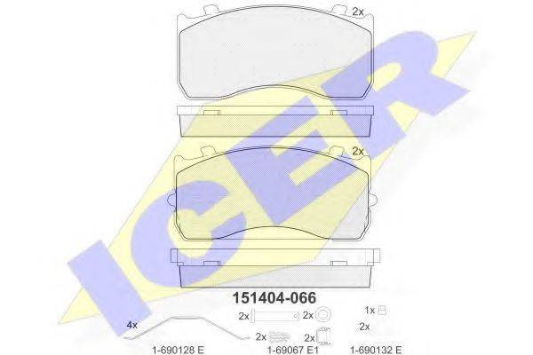 ICER 151404 Комплект тормозных колодок, дисковый тормоз