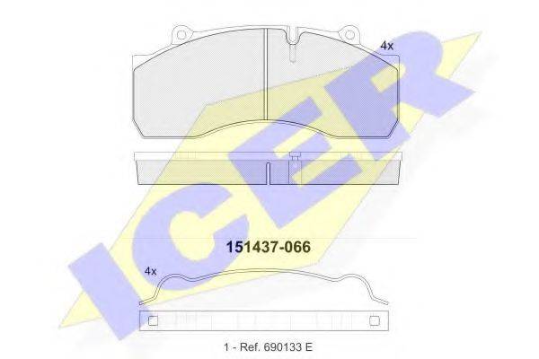 ICER 151437 Комплект тормозных колодок, дисковый тормоз