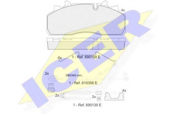 ICER 151623124 Комплект тормозных колодок, дисковый тормоз