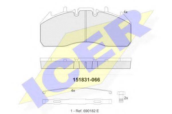 ICER 151831 Комплект тормозных колодок, дисковый тормоз