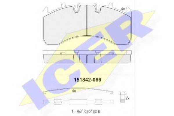 ICER 151842 Комплект тормозных колодок, дисковый тормоз