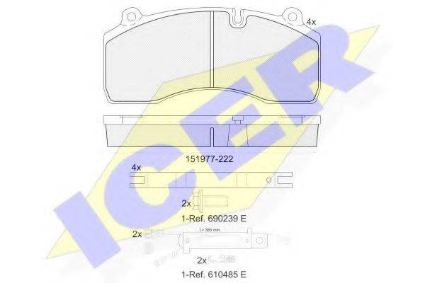 ICER 151977222 Комплект тормозных колодок, дисковый тормоз
