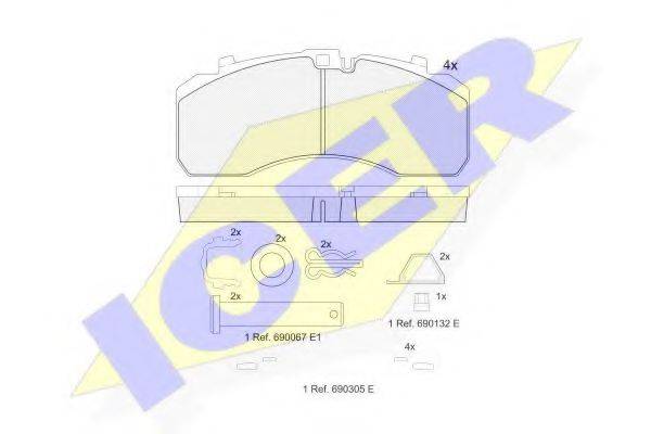 ICER 152091066 Комплект тормозных колодок, дисковый тормоз
