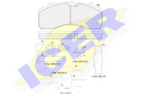 ICER 152091113 Комплект тормозных колодок, дисковый тормоз