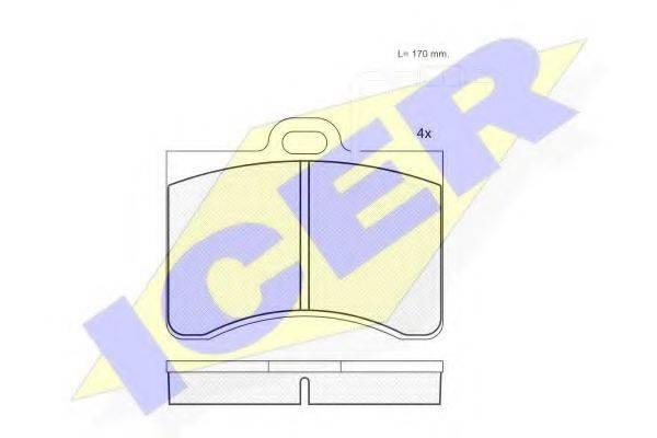 ICER 180175 Комплект тормозных колодок, дисковый тормоз