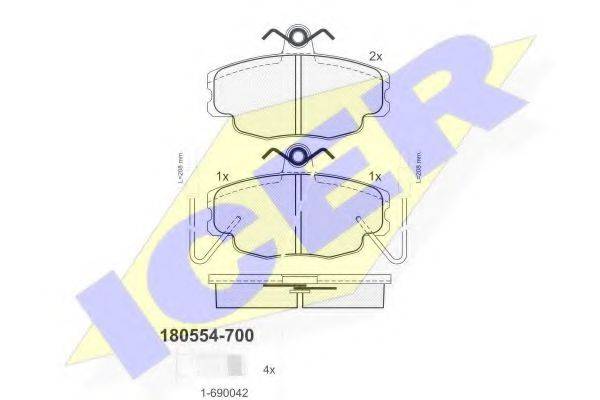 ICER 180554700 Комплект тормозных колодок, дисковый тормоз