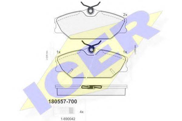 ICER 180557700 Комплект тормозных колодок, дисковый тормоз