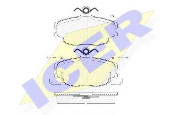 ICER 180622 Комплект тормозных колодок, дисковый тормоз