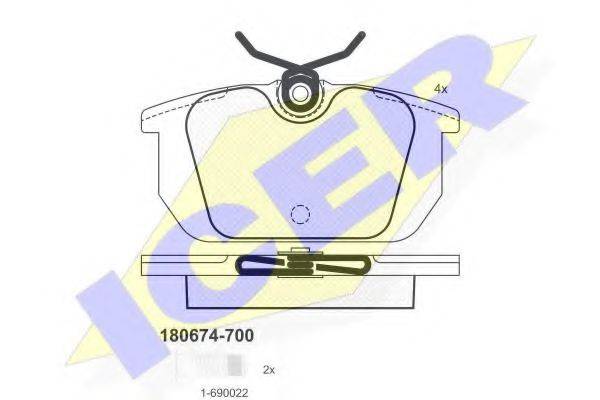 ICER 180674700 Комплект тормозных колодок, дисковый тормоз