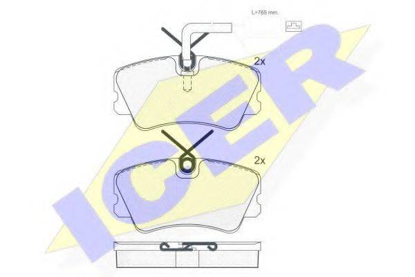 ICER 180698 Комплект тормозных колодок, дисковый тормоз