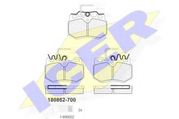 ICER 180862700 Комплект тормозных колодок, дисковый тормоз