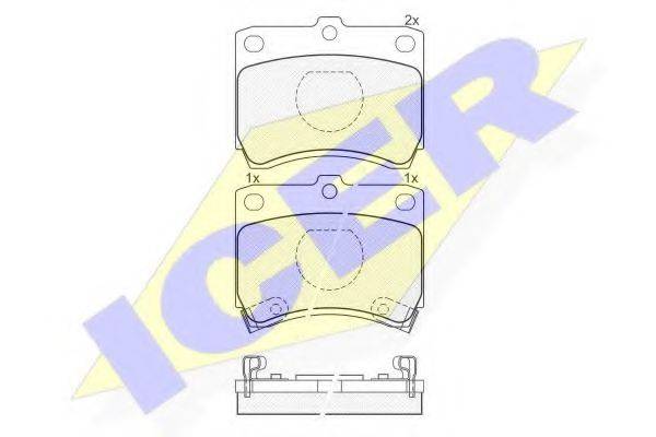 ICER 180969 Комплект тормозных колодок, дисковый тормоз