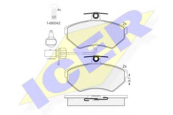 ICER 181157203 Комплект тормозных колодок, дисковый тормоз