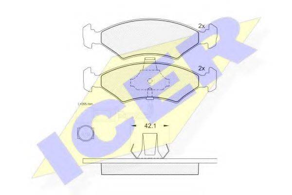 ICER 181230 Комплект тормозных колодок, дисковый тормоз