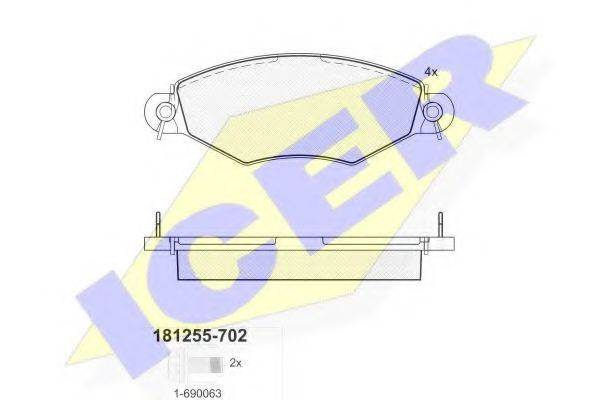 ICER 181255702 Комплект тормозных колодок, дисковый тормоз